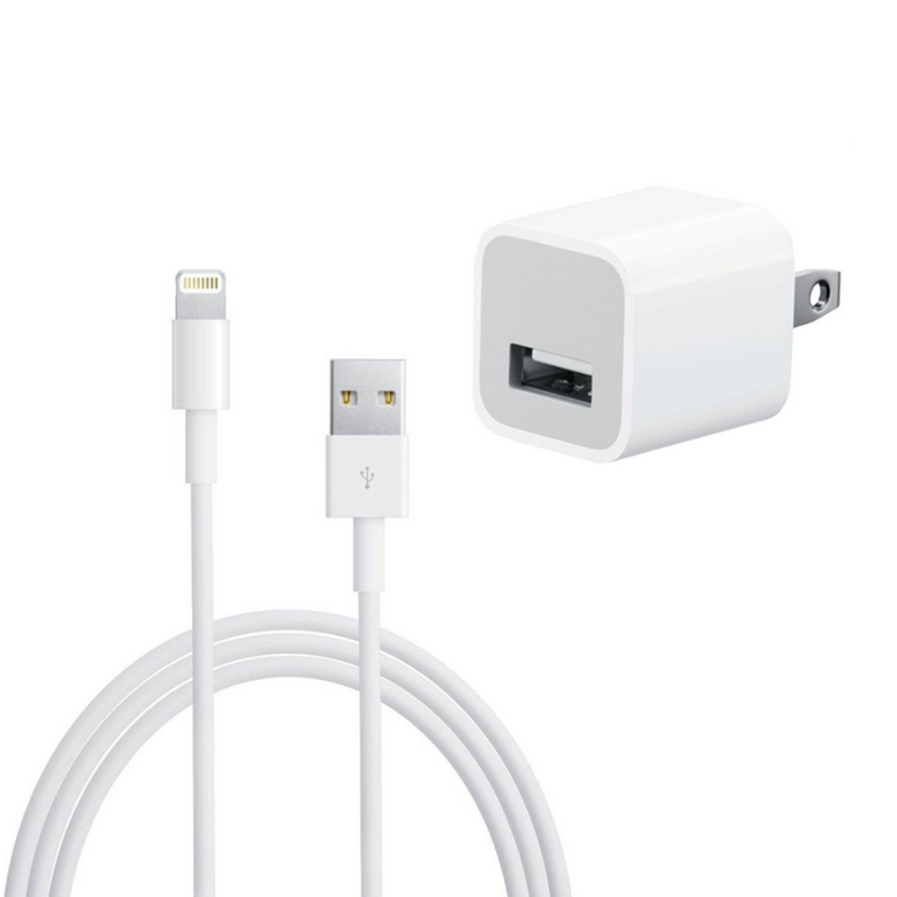 Adaptateur secteur USB 5 W, chargeur mural et câble Lightning Adaptateur secteur USB 5 W, chargeur mural et câble Lightning